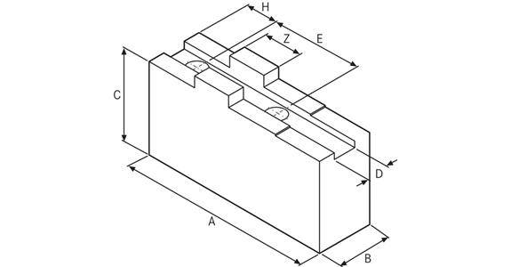 ATORN szczęka nasadz. miękka stal 165x80x80 mm M20 roz. otw. 76,2 mm