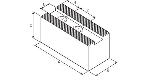 ATORN szczęki wymienne miękkie 230x80x80 mm 3,0 mmx60° M20 roz. otw. 60 mm