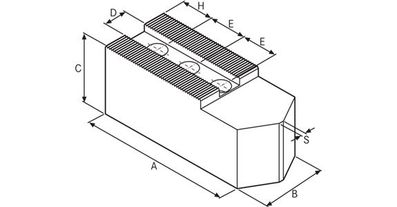 ATORN szczęki wym. miękkie spicz. 130x50x50 mm 1,5 mmx60° M12 E 29,5 mm