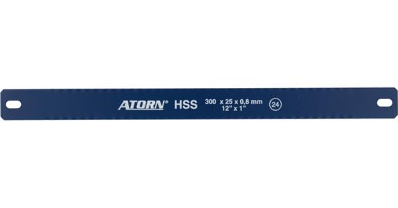 ATORN zapasowy brzeszczot piły kabłąk. 24 zęby 300x25x0,8 mm, dwustronny, stal SS