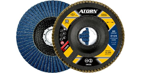 ATORN ściernica talerzowo-płat. X-LOCK śr. 125 mm, cyrkon, G80, kszt.: skośny