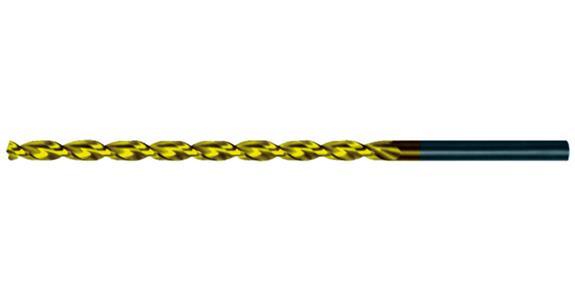 Extra-long twist drill bit DIN 1869 type FN HSS+TiN ground 4 mm L=220