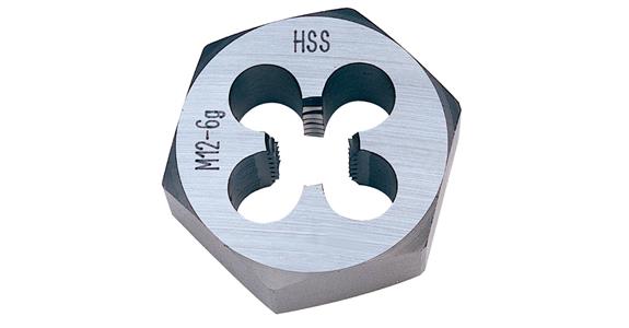 Hexagonal die, right-cutting DIN 382 HSS M 12