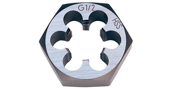 Hexagonal die, right-cutting DIN 382 HSS G 1.1/4