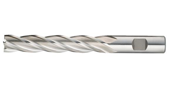 End mill, extra-long, type N, straight face, cyl. HSS 25 x 200 mm