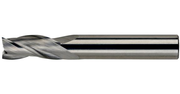 Solid carb. square end mill cyl./6535 HA short 3 cut. edges C-cut P20-K40 9 mm