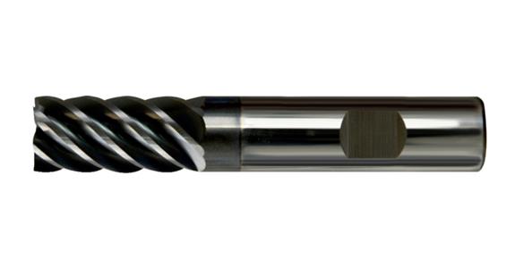 Solid carb. end mill cyl./6535 HB DIN 6527 long 8 cut. edges P20-K40/TiAlN 20 mm
