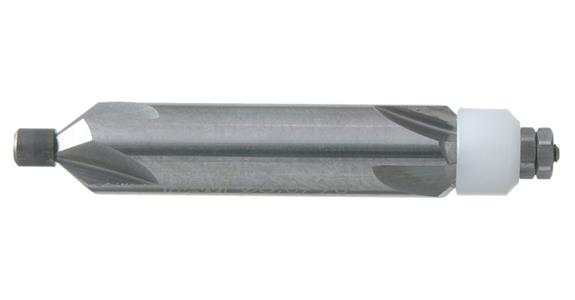 VHM-Formfräser Typ 1 mitdre. Anlaufzapfen Ø2,5 mm DxL 6x34 SPW 12° TA-ALU-besch.