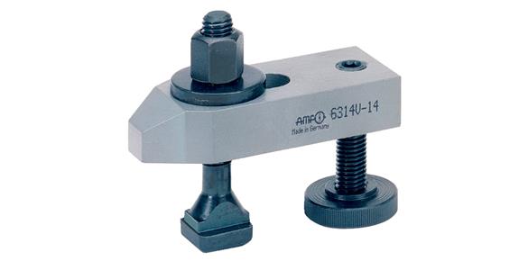 Clamp straight with adjustable support screw, nominal groove size 22 mm