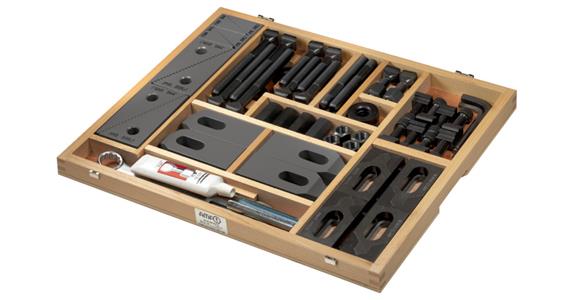 Clamping tool assortment box sets nominal groove size T10 x M10