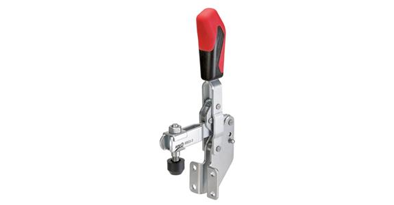 Vertical clamp w. retaining arm and angular base zinc-plated size 2 1-1.2 kN