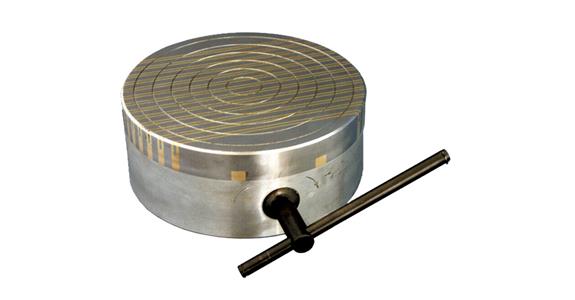 Permanent magnetic round chuck adhesive force 80 N/cm2 bore 4xM8 dia. 250