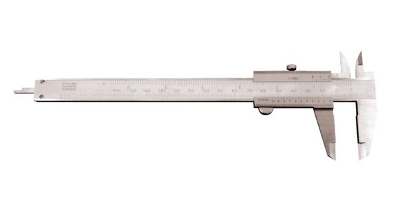 Precision pocket vernier callipers 0-150 mm w. locking screw f. left-hand. users