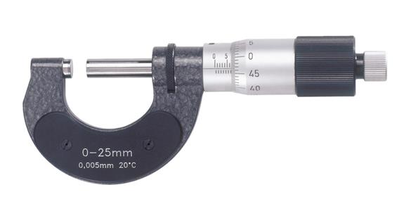 Precision micrometer in case, reading 5 µm measuring range 20-50 mm