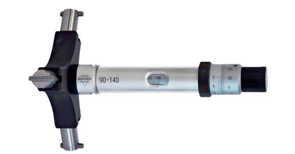 Precision 3-pt internal micrometer, self-adj. meas. depth 140 mm MR 90-140 mm