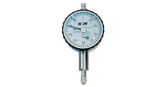 Small dial gauge reading 0.01 mm DIN 878 measuring range 3 mm dia. 32 mm