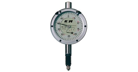 Small dial gauge, water-oil-tight reading 0.01 mm acc. fact/std MR 3mm dia. 44mm