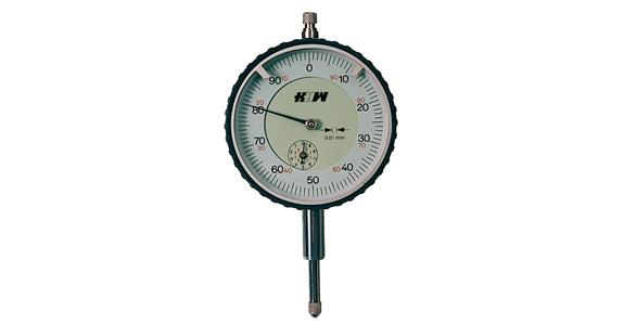 Dial gauge reading 0.01mm DIN 878 MR 10mm dia. 58mm metal housing nickel-plated