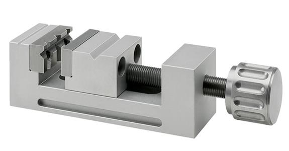 Mini precision vice 15 mm jaw width brass matt chrome-plated