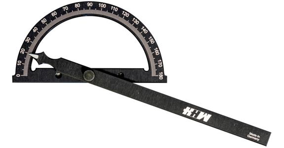 Protractor aluminium hardened arc dia. 80 mm arm length 120 mm