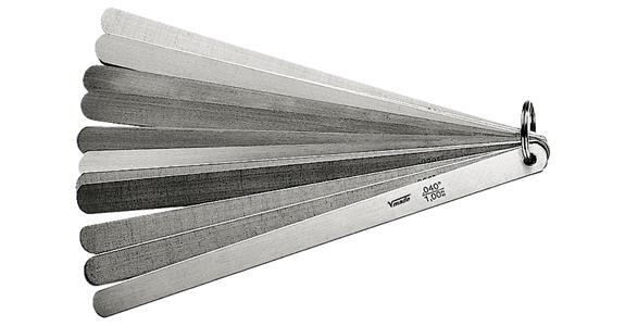 Feeler gauges set spring steel cyl. on ring 20 blades length 300 mm 0.05-1 mm