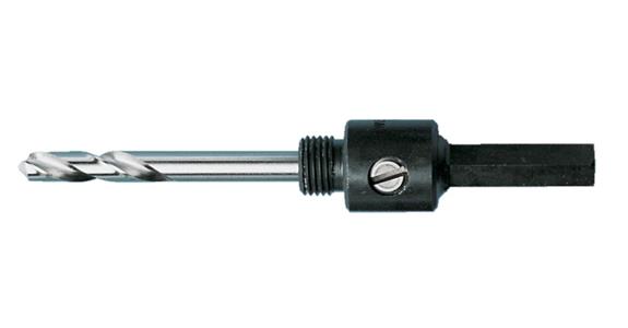 Holder with drill bit for hole saws dia. 32-210 mm hexagon shank