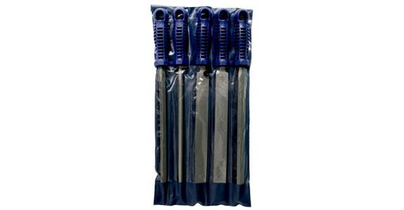 Set of flat hand engineer's files with handle, 5 pieces, length 200 mm, cut 1