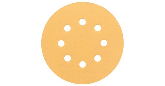 Sandpaper f. rand. orb. sander dia. 125mm G120 hk-a.-lp cover. 8 holes pk=50 pcs