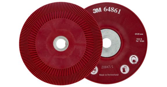 Backing pad, ribbed, red, for Cubitron™ discs 125 mm