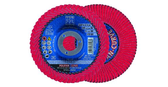 Polifan lam. flap disc CO SPG CURVE STEELOX dia. 115 mm, fillet weld width> 5 mm