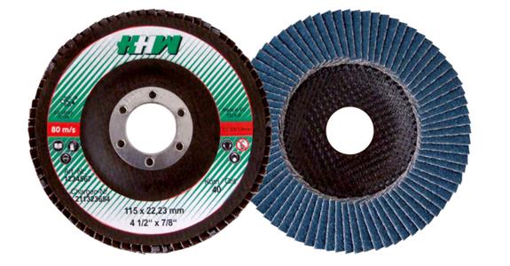 Lamella flap discs (alumina-zirconia/corundum) grit 80, dia. 125 mm, max. 12,200
