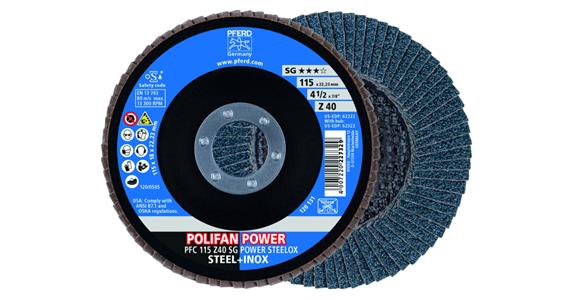 Fächerschleifscheibe Zirkon PFC Z SG Power STEELOX konisch Ø 180 mm Korn 40