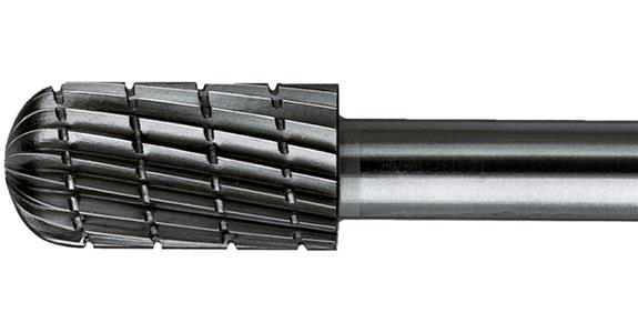 HSS bur rounded roller, shank dia. 6 mm serr. 2, head dia. x length 12x25 mm