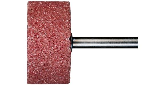 Cylindrical mounted point cor. pink shank dia. 6 mm grit fine 80 DxH 10x32 mm