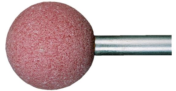 Spherical mounted point corundum pink shank dia. 6 mm grit fine 80 dia. 8 mm