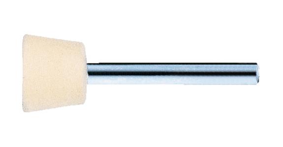 Felt polishing point angled shank diameter 6 mm head diameter x length 20x16 mm