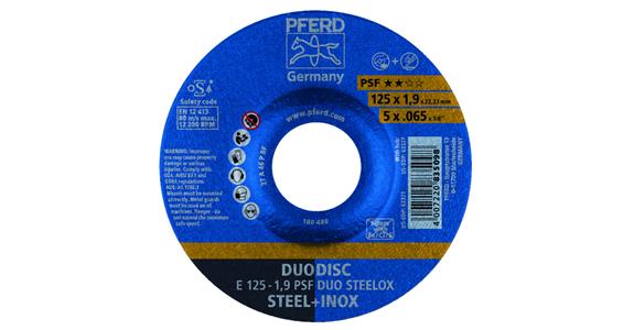 Combination sanding disc depressed centre univ. line PSF DUO STEELOX 125x2.8mm