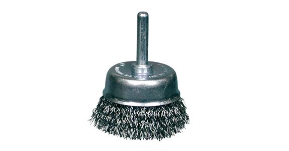 Steel wire cup brush cr. steel wire coarse dia.0.3mm, shaft dia. 6mm, dia. 50mm