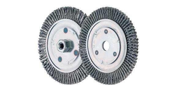Wheel brush Pipeline 125 mm dia., steel wire 0.5 mm, thread M14
