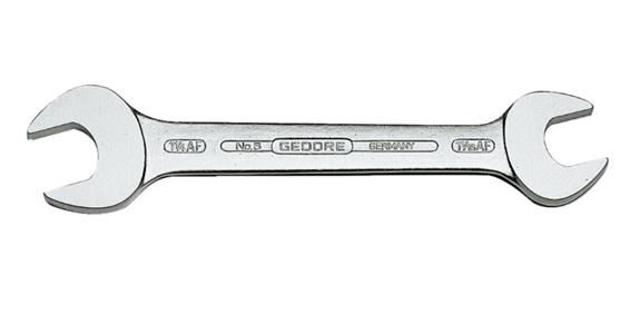 Double open-end wrench 15° DIN 3110 CV steel 5/8x3/4 inch