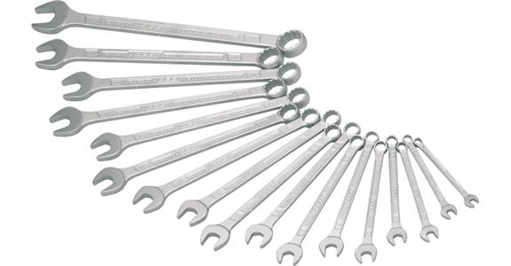 Zestaw kluczy płasko-oczkowych HAZET, 17 szt., 7-27 mm, DIN 3113 A
