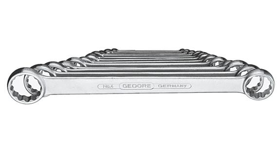 Zestaw kluczy oczkowych dwustronnych GEDORE, 8 szt., 6x7–20x22 mm DIN 837 B