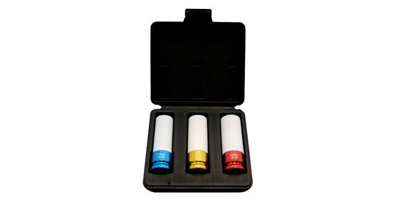 1/2 inch hexagon impact screwdriver set AF 17/19/21 mm plastic-coated 3 colours