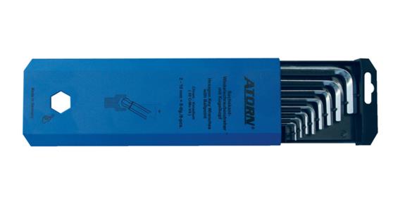 ATORN, KLUCZ SZEŚCIOKĄTNY W KSZTAŁCIE LITERY L, DŁUGI, 8 SZT., 2-10 MM