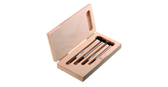 Watchmaker's screwdriver set, 6 pieces, slotted + PH in wooden box