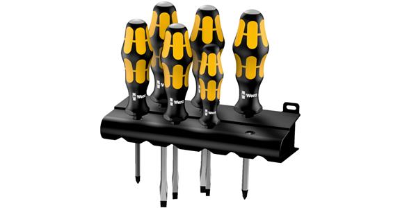 Screwdriver set mixed screw chisel hexagon shoulder Kraftform handle 6 pieces PZ