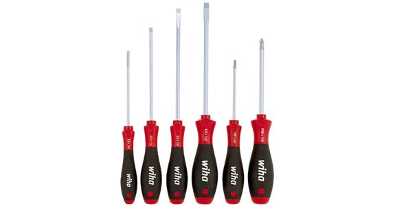 Screwdriver set 6 pcs SoftFinish hdl slotted 4.0-6.5 mm/Phillips PH1+2/PZ2