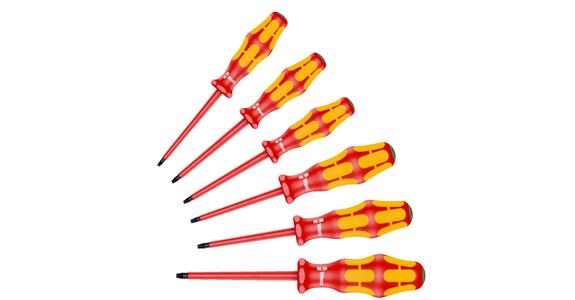 VDE TX® screwdriver set 6 pieces sizes T 8/9/10/15/20/25