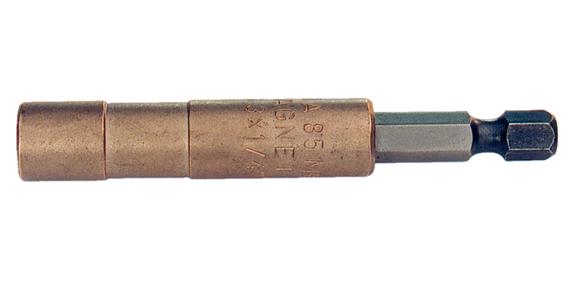 1/4 in universal bit holder E6.3 beryllium sleeve snap ring perm. magnet L75 mm