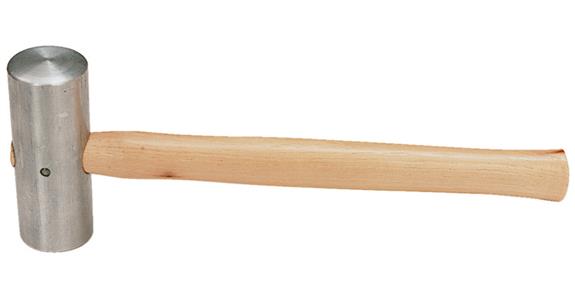 Light metal hammer with hickory handle, dia. 40 mm head length 75 mm 250 g